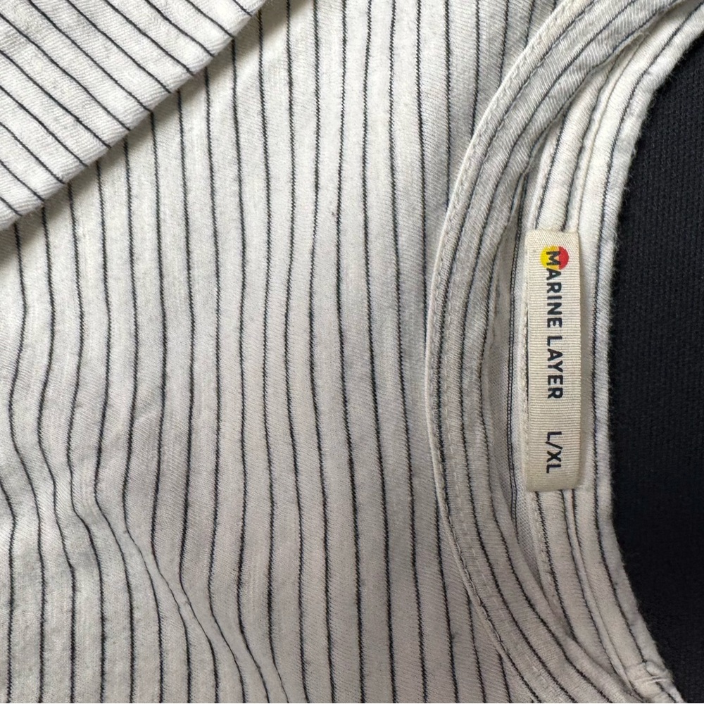 Marine Layer Black and White Striped Top